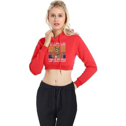 Spring and Autumn Womens Casual Hoodies 2021 New Ladies Simple Sweatshirts Funny Bear Printing Fashion Daily Hoodies for Female