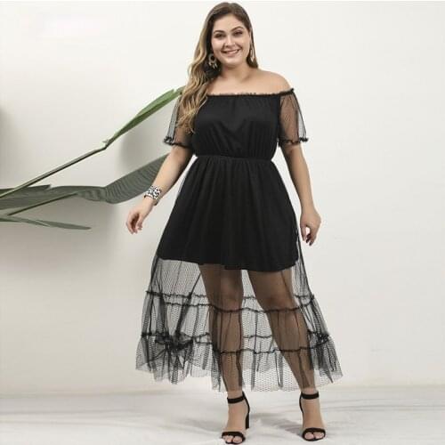 Xl-3xl Summer WomenS Dress 2021 Black Dress Long Vintage Maxi Party Beach Women Dresses Light Prom Large Plus Size Curv Lace