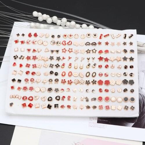 100 Pairs Assorted Styles Polymer Clay Hypoallergenic Stud Earrings Lot for Kids T84A