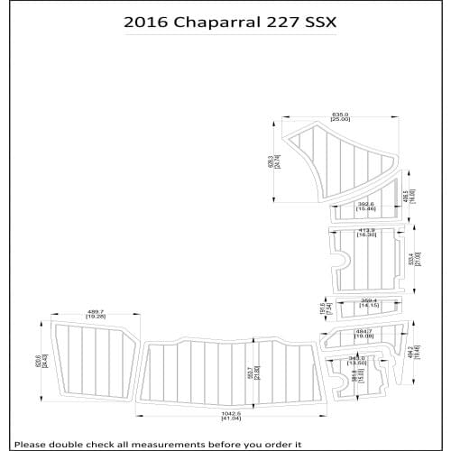 2016 Chaparral 227 SSX Swim Step & Transom Pad Boat EVA Teak Decking 1/4" 6mm