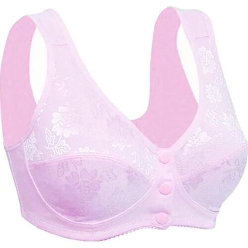 2021 Female Thin Nursing Bras New Products Women Middle-aged And Elderly Front Buckle Vest-style Comfortable Underwear