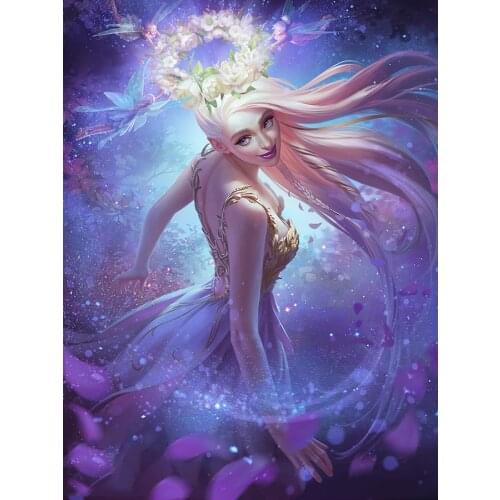 5D diamond painting Full square wall stickers Cuadros haft diamentowy Cross stitch kit 5D Cartoon art Mosaic animal Fairy flower