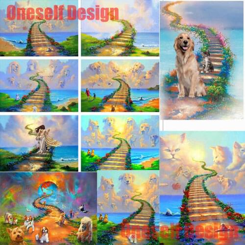 5d diamond painting full square Road to heaven diamond mosaic sale cat 5d diamond embroidery christmas decorations for home