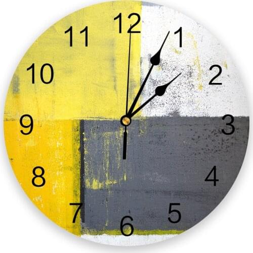 Abstract Art Watercolor Painting Round Wall Clock Creative Home Decor Living Room Quartz Needle Wall Clocks Hanging Watch