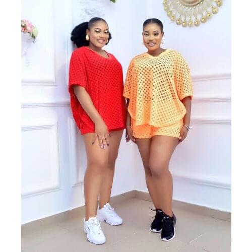 African Clothes for Women Two Piece Set Polyester Women African Clothes Summer Fashion Africa Suit Top and Shorts Super Elastic