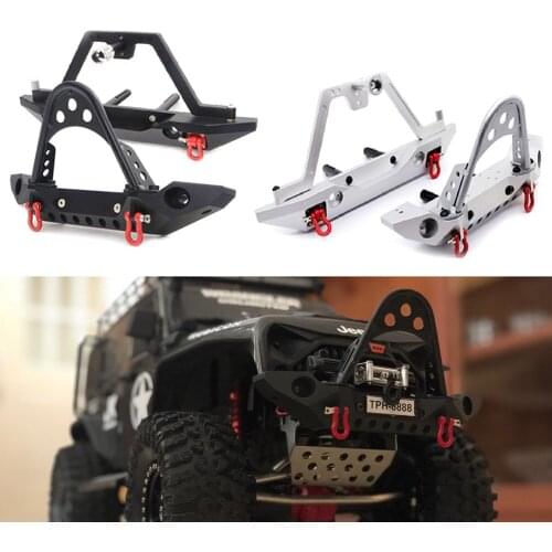 Aluminum Front Rear Bumper Bull Bar W/ Spare Tire Carrier For 1:10 Axial SCX10 JEEP SCX10 II 90046 90047 TRX-4 TRX4 RC Car