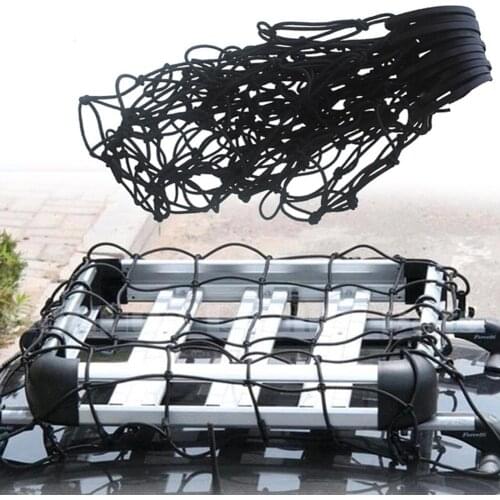 Car SUV Truck Trailer Cargo Car Roof Rack Basket Organizer Net Car Roof Bag Multipurpose Elastic Mesh Luggage Rope Cover