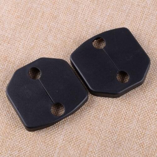 CITALL 2Pcs ABS Black Car Auto Door Lock Cap Cover Trim Protective Decorative Buckle Fit For Ford Mustang 2015-2017 2018 2019