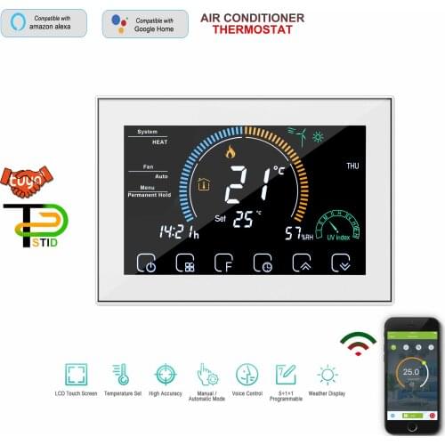 EU Cooling Heating Fan Thermostat Controller WIFI for Bridge TUYA Smart device Hvac System