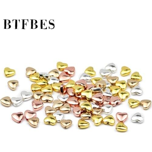 Hematite Natural Stone Gold Silvers Peach heart 6mm Loose Beads Wholesale For Accessories Making Diy Charm Jewelry bracelet