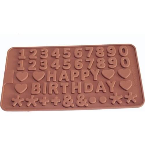 Flexiable Numbers Operators Chocolate Silicone Mold Birthday Cake Decoration