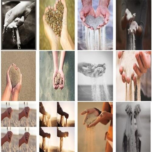 Canvas painting hand holding sand decorative painting Nordic style home decoration hall sofa wall covering background wall