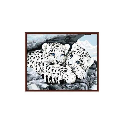 DRAWJOY Framed Picture Painting By Numbers DIY Canvas Oil Painting Home Decor For Living Room Wall Art Of Tiger