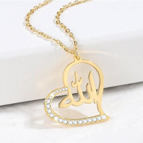 COLLIER ALLAH - NAJRAN Arbic Name Necklace Stainless Steel Pendant Luck Jewelry Muslim Islam Quran Scriptures Pendant