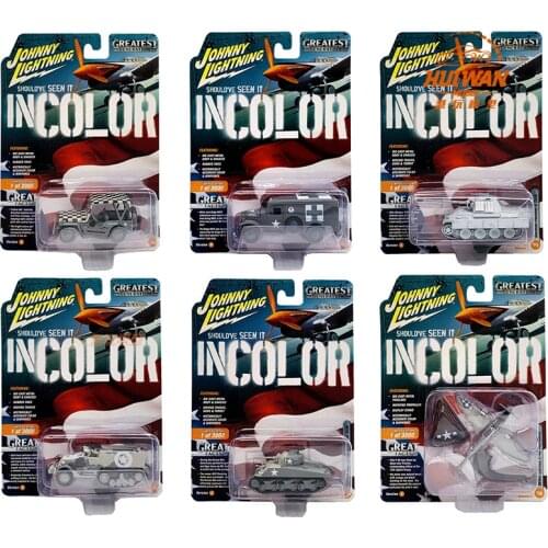 JohnnyLightning 1/64 World war ii military vehicles tanks Diecast Collection of Die-casting Simulation Alloy Model Car Children