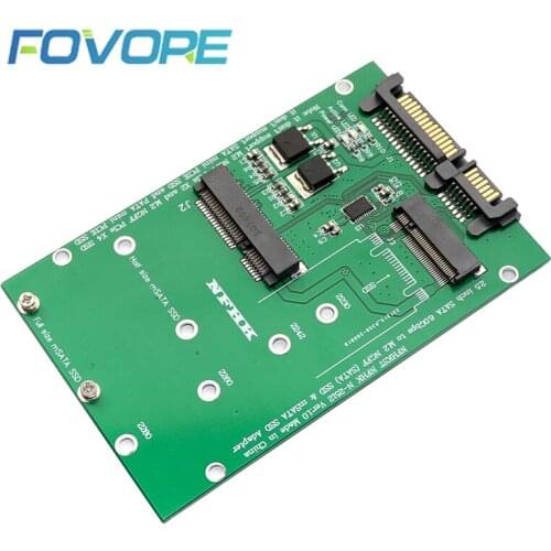 M2 NGFF MSATA 2-in-1 Multiple Sized M.2 SSD to SATA III Converter adapter controller Expansion Card 2.5 inch