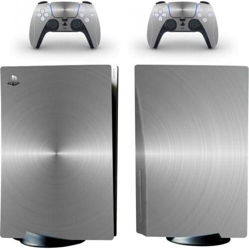 Metal Design PS5 Disc Edition Skin Sticker for Playstation 5 Console & 2 Controllers Decal Vinyl Protective Skins Style 4