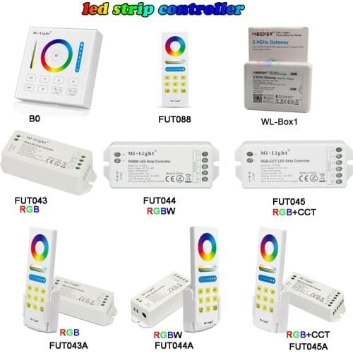 Miboxer 2.4G Wireless RGB/RGBW/RGB+CCT LED Strip Controller WIFI Smart Panel Remote turn off light timing Dimmer DC12V-24V