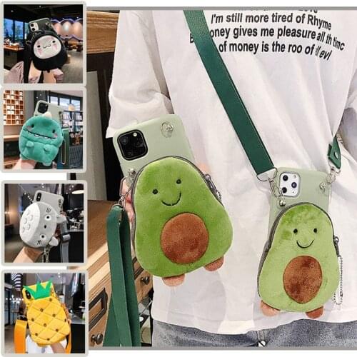 Cartoon Wallet Case with Lanyard for Samsung galaxy S8 S9 S10 Plus S6 S7 edge Note 20 Ultra 10 Lite 8 9 5 Coin Key Bag Cover