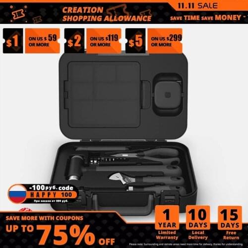 XIAOMI MIIIW Hand Tool Set 16Pcs DIY Set Tool Household Hand Tool with Screwdriver Wrench Hammer Tape Plier Knife ToolBox