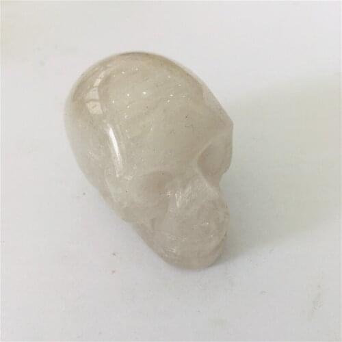 NEW! 80g Natural crystal white crystal carving skull healing cluster by hand