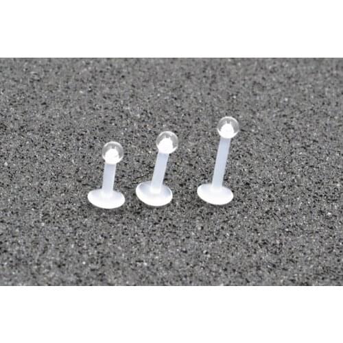 LOT100pcs Labret/Lip RETAINERS HIDE PIERCING CLEAR Lip Bar RING STUD Gauges Ear Helix Bar 16G 14GX6/8/10MM Body Jewelry