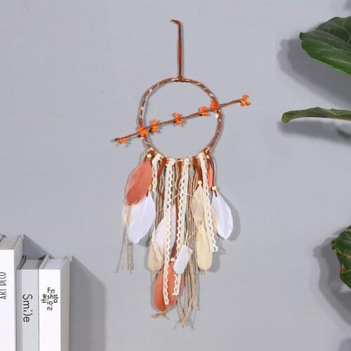 Creative Rattan Twine Dream Catcher Feather Pendant Bohemian Retro Home Bedroom Dream Catcher Childrens Room Decoration