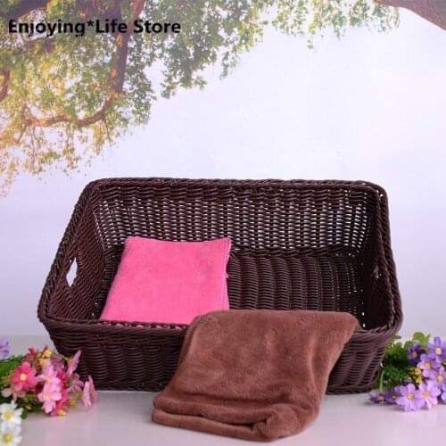 New Rattan Storage Basket Hotel Home Bathroom Towel Basket Kitchen Fruit and Vegetable Snack Storage Woven Basket