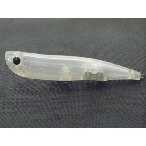 WLure 17g Long Casting Topwater Popper Blank Transparent Lure Bodies 10 per Pack Walking Fishing Lure UPW622