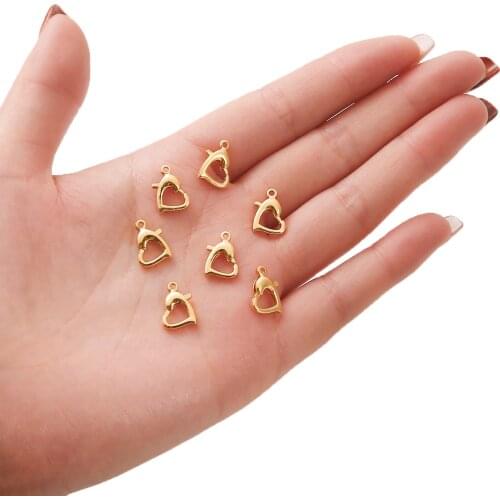 Light Gold Love Heart-shaped Spring Clasp Lobster Clasp Diy Handmade Bracelet Necklace Clasp Jewelry Color Preservation