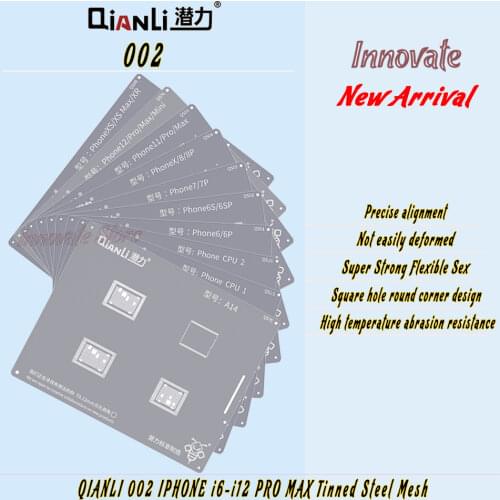QIANLI 002 Tin Planting Steel Mesh For IP 6 7 8 XS XR 11 12 Pro Max CPU A8 A9 A10 A11 A12 A13 A14 Screen IC Repair Network