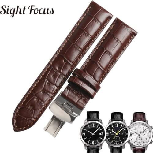 23mm Watch Bracelet for Tissot PRC200 Strap T055 Watches Band Black Brown Calfskin Cowhide Leather Belts Masculino Relogio Saat