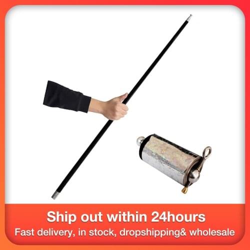 Silver Metal Appearance Cane Street Performance Magic Props Cane Durable Decompression Walking Stick Prop Toy