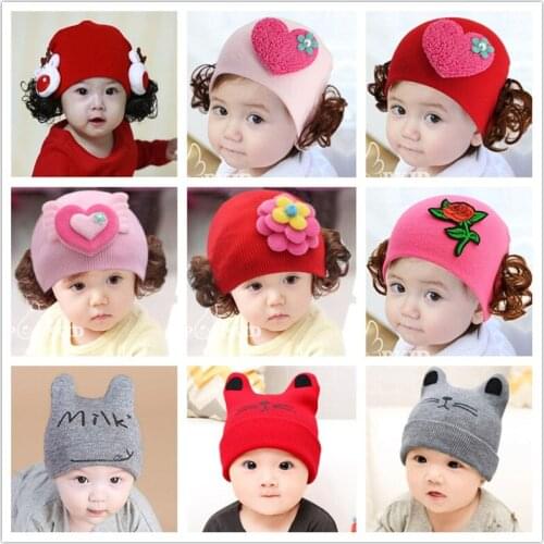 Autumn Winter Baby Hat Pompon Childrens Knitted Wool Cute Cap For Kids Girls Boy Fashion Casual Warm Ear Protection Toddler Hat