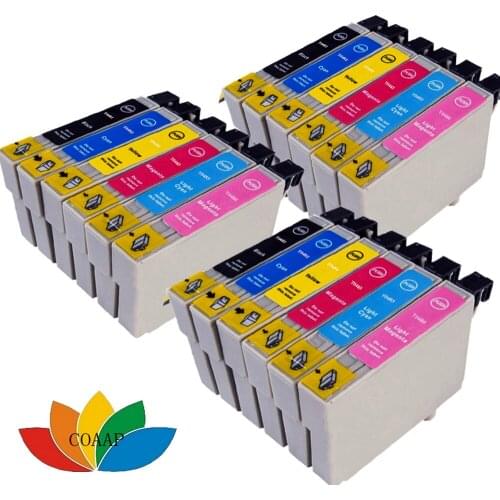 18x T0481 T0482 T0483 T0484 T0485 T0486 Compatible Ink Cartridges for Epson Stylus R300 R340 RX500 RX620 Printer