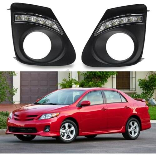 LED DRL Daytime Running Light Front Bumper Fog Lamp w/ Turn Signal for Toyota Corolla Altis 2011 2012 2013