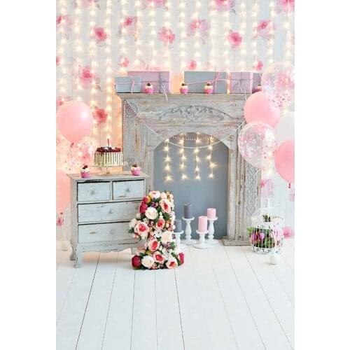Pink Photography Backdrops Child Birthday Decorations Backgrounds for Photo Studio Portrait Photo Shoot Vinyl Cloth Customized