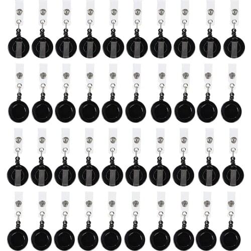 Retractable Badge Holder Reel 100-Count ID Card Holder Reel with Metal Belt Clip Key Ring for Id Name Card Keychain