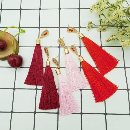 HC Vintage Long Tassel Drop Earrings Women Ethnic Jewelry Fashion Crystal Bridal Wedding Earrings Statement Bohemian Earrings F