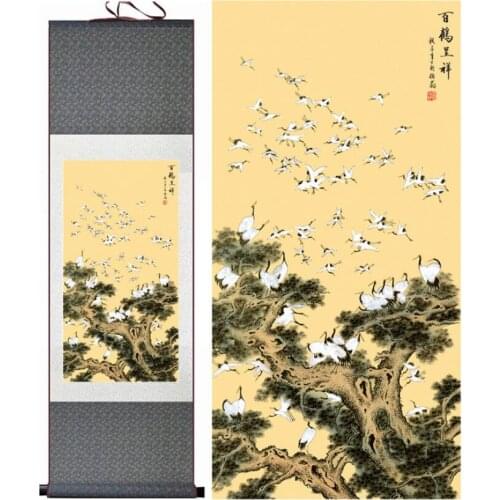 Birds and flower painting Home Office Decoration Chinese scroll painting flower art Chinese paintingPrinted painting