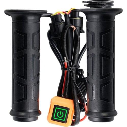 1 Pair 22mm Universal Motorcycle Heated Handle Bar Moto Bike Heating Grips Hot Heated Grips Electric Handlebar Warmers