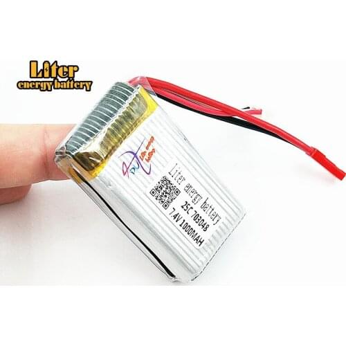 10pcs/lot 7.4V 1000mAh 703048 25c lipo battery For V912 V262 V353 BQ202 UDI U829X aircraft model aircraft batteries lipo 2s