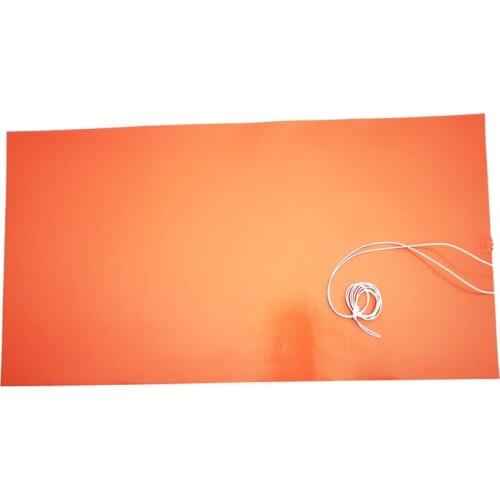 110V 675*1480*1.5mm 2000w silicone heating pad for machine adhesive 1 side 2000mm lead wire come out from middle of 675mm side