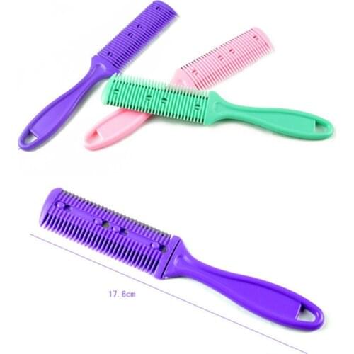2PCS Hair Cut Styling Barber Scissor Razor Magic Blade Comb Hairdressing Tool Double-Sided Knife Hair Scissors 7 Colors