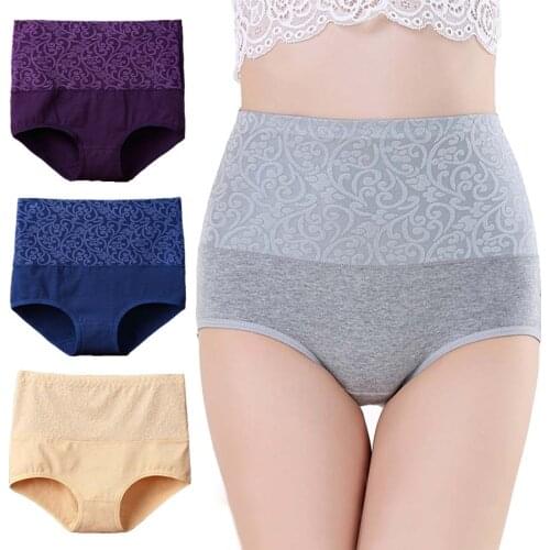 3 Pcs Cotton Panties High Rise Plus Size Womens Underwear Abdominal Briefs Female Postpartum Recovery Panties For Women Pantys