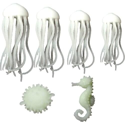 3D Marine Animal Jellyfish Hippocampus Shape Mold Jewelry Pendant Fill Simulation Landscaping Craft Decoration Gift