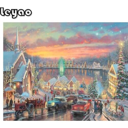 5d Diamond Painting Landscape City Picture of Rhinestones Gift Diamond Embroidery Town Handicraft Full Square Drill Wall Art