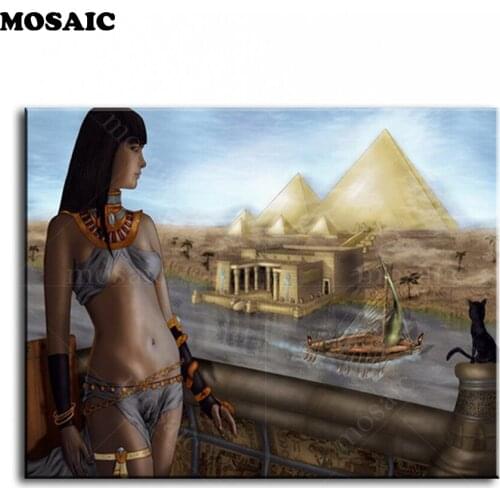 Diamond Painting"pyramids of Egypt and cleopatra Egypt beauty"Diamond Embroidery sale of painting Full Square Mosaic B411