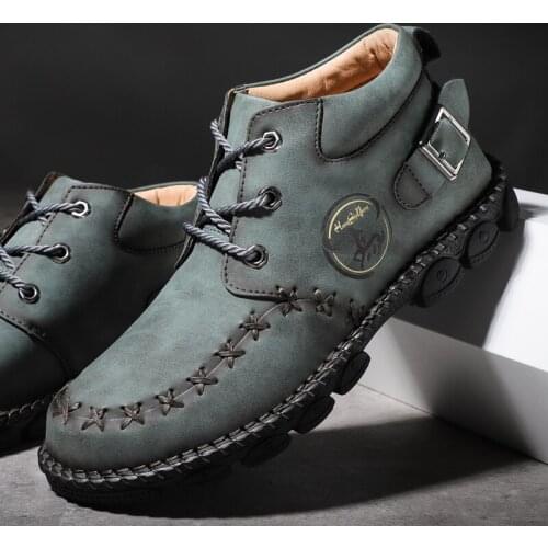 Shock Absorption Mens Waterproof Boots Chunky Trainers Leather Sneakers Size 50 Safety Shoe Colored Footwear Tourist Tennis