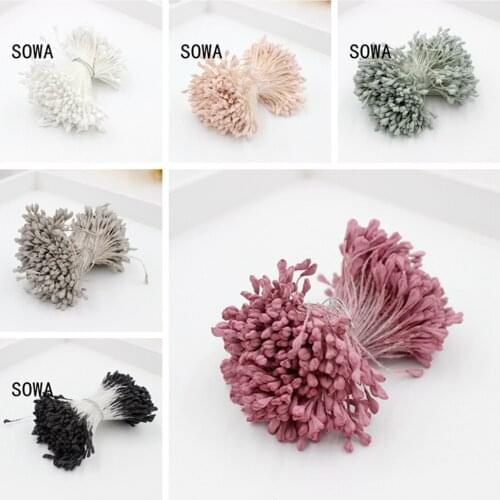 Free Shipping 360pcs/lot 3mm Matte Double Heads Flower Stamen Pistil Wedding Decoration DIY craft